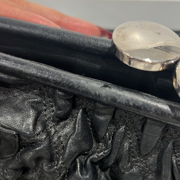 Marc Jacobs Stam Black Quilted Kiss Lock Snap Closure Satchel Purse Y2K Vintage - Picture 5 of 10